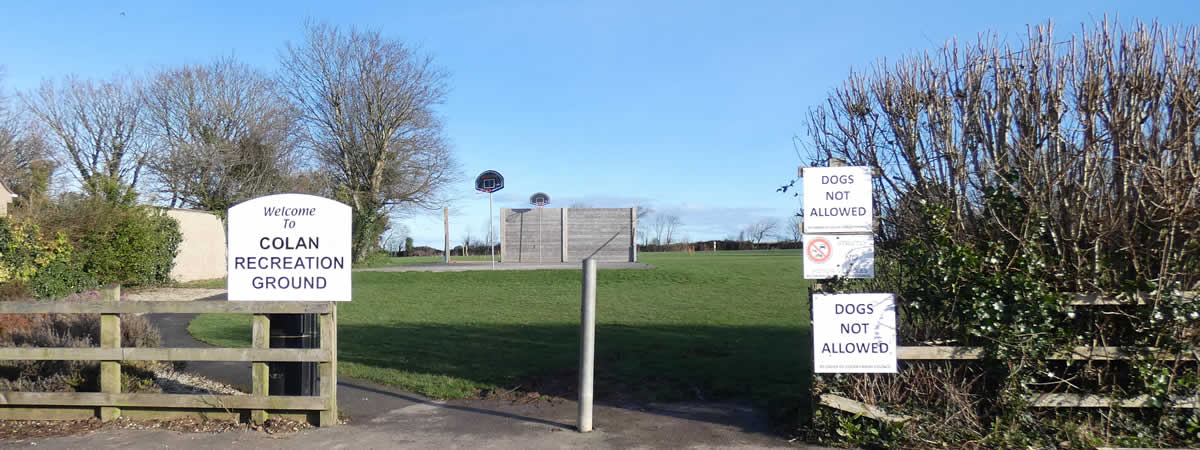 Entrance to Colan Recreation Ground